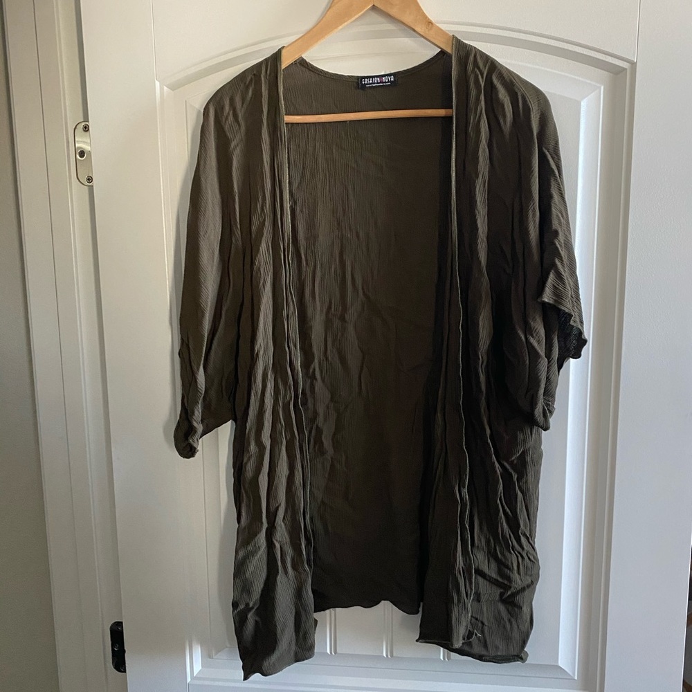 Olive green cover up